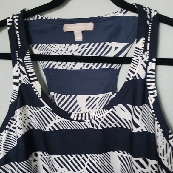 Banana Republic Spring Racerback Floral Stripe Tank Petite Large - Picture 2 of 7